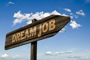 Directional arrow labeled "dream job;"